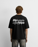 OCS Oversized Tee - Life Happens, Coffee Helps