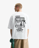 OCS Oversized Shirt White - Espresso Coffee
